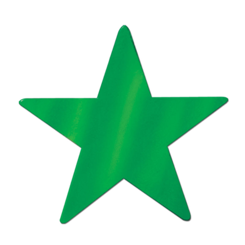 Découpage étoile en feuille jumbo, Vert, H 5 po x l 5 po