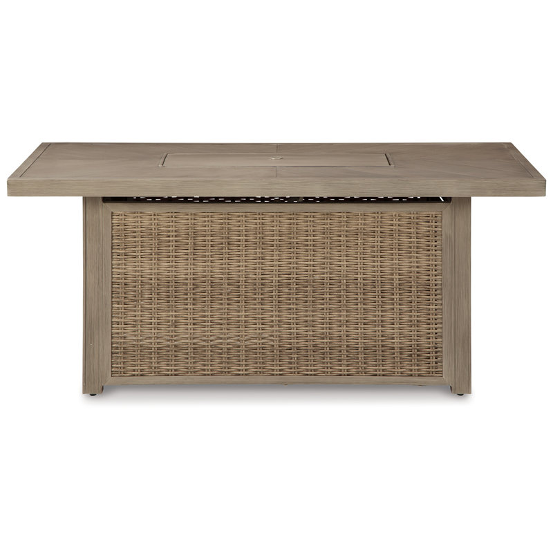 Danny Rectangle Smokeless Fire Pit Table with Hidden Fuel Tank