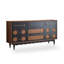 Buffet en bois massif noir et noyer