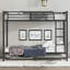 Lit en métal avec lit gigogne simple-702169559