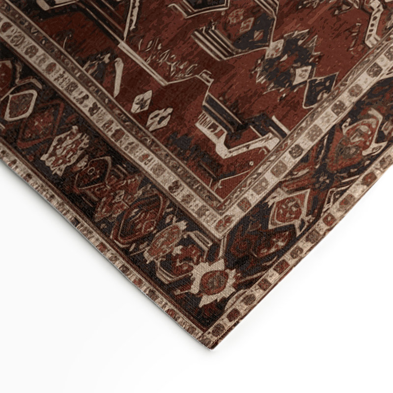 Tapis d'intérieur et d'extérieur noir Persian