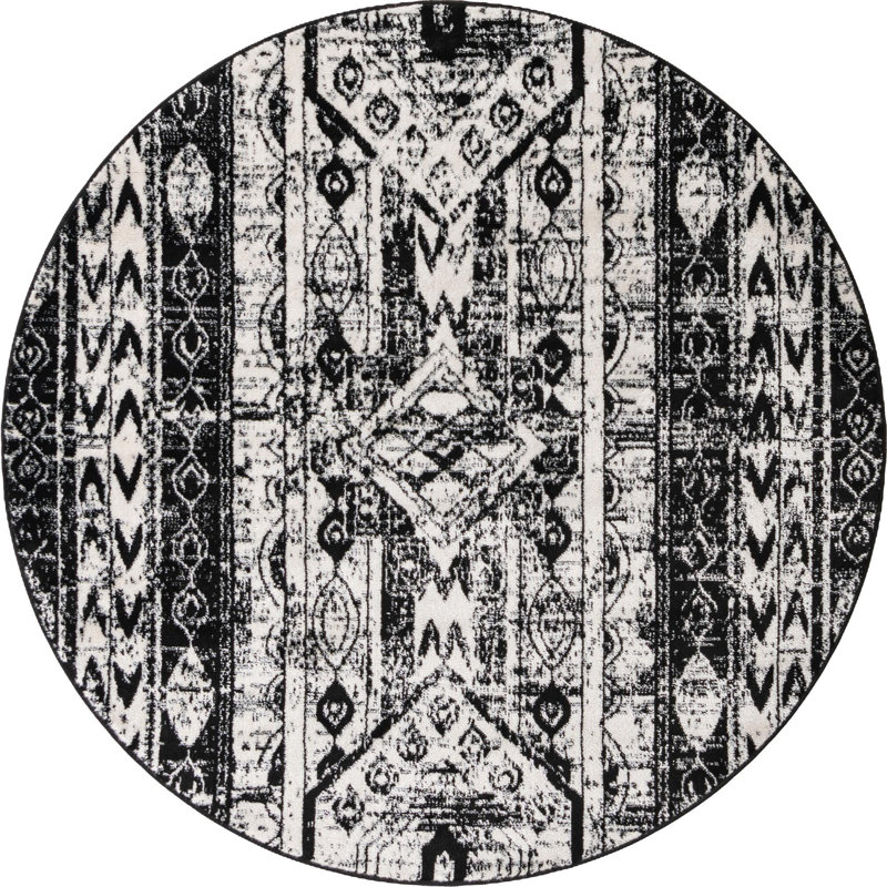Ibaad Geometric Indoor Rug, Round 5'3"