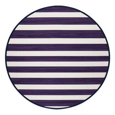 Tapis mauve à rayures horizontales lavable à la machine