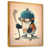 Toile avec cadre flottant or