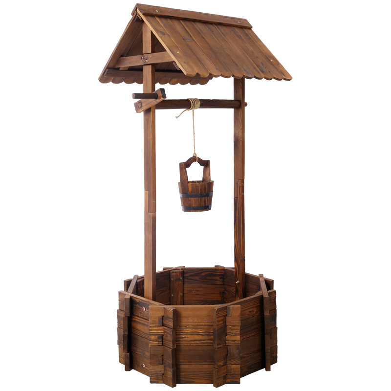 Charming Rustic Outdoor Planter for Garden Décor with Hanging Feature