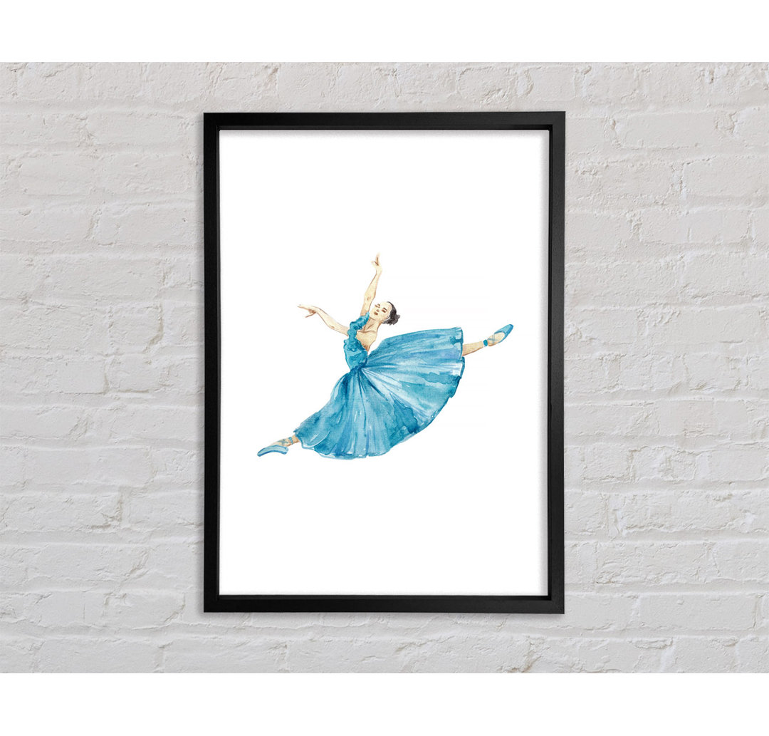 Blaue Ballerina 6 - Einzelner Bilderrahmen Kunstdrucke auf Leinwand