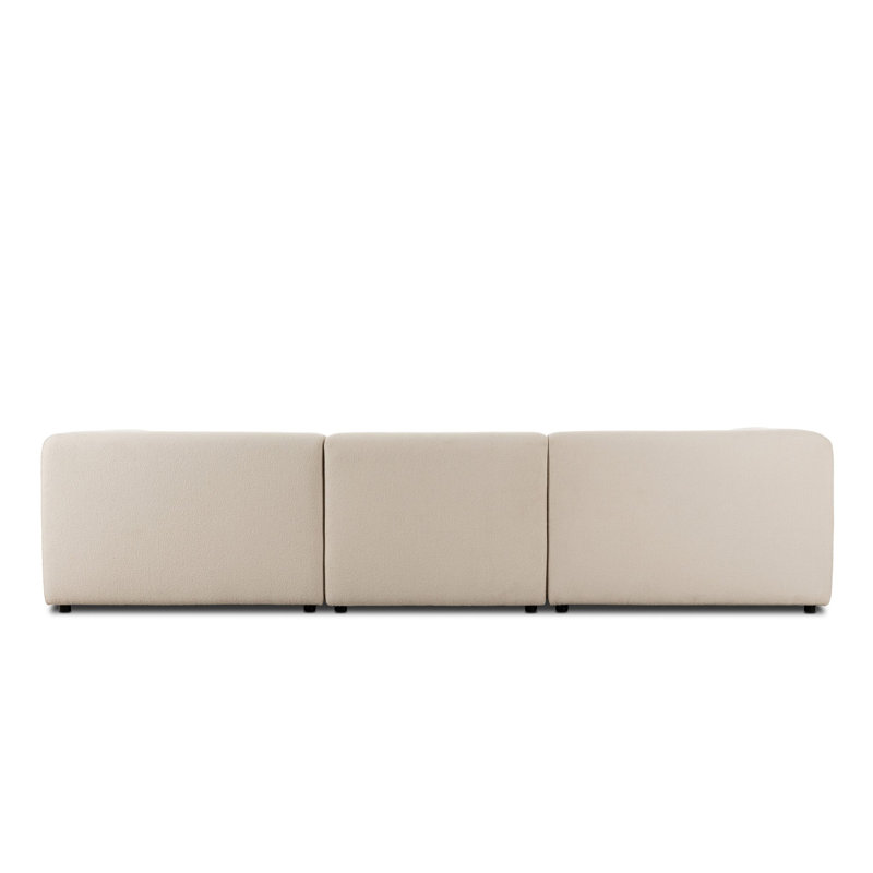 Lawndale 3PC LAF Sectional-Saxon Charcoal, Fayette Cloud Polyester Blend, Right Hand Facing
