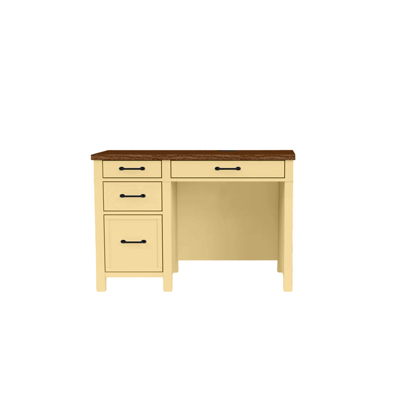 Bureau d'ordinateur moderne à deux tons, Jaune