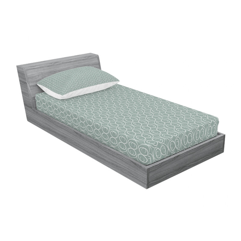 Ensemble de draps à motif géométrique, Ensemble de draps pour lit simple TG avec drap-hou