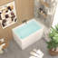 Baignoire autoportante en acrylique de 43 po, forme rectangulaire spacieuse, finition blanc brillant, trop-plein chromé et bonde escamotable certifiée CUPC