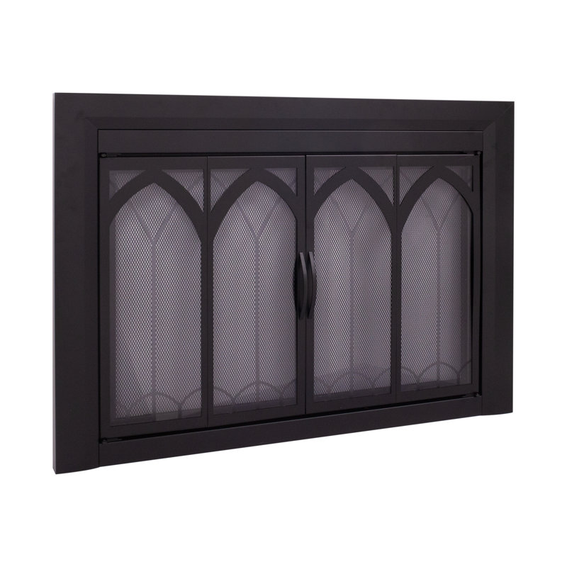 Portes de foyer en acier Destrie, H 31 po x l 43,5 po x P 1,85 po