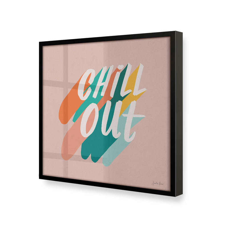 " Retro Chill Out Poster ", Satin Black, 21.5" H x 21.5" W