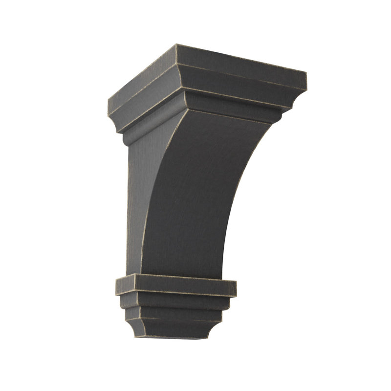 Medium Black Rubberwood Vintage Decor Corbel, 10" Height