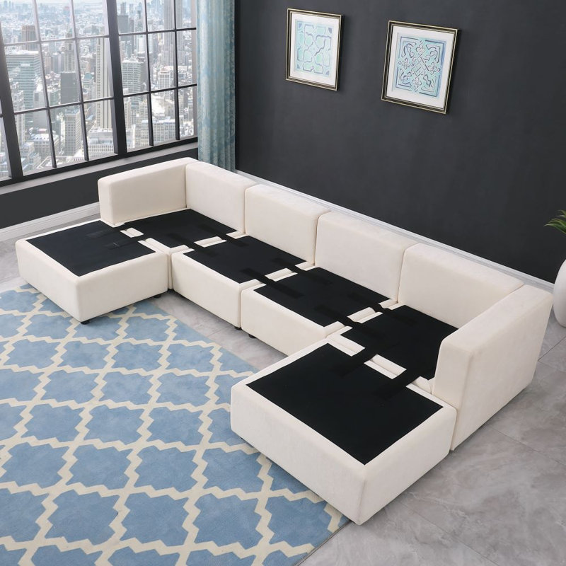 124" Janien Upholstered Chenille Sectional
