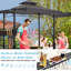 14 pi. L 8 pi. D Pavillon de jardin en acier avec auvents pliables-112214042