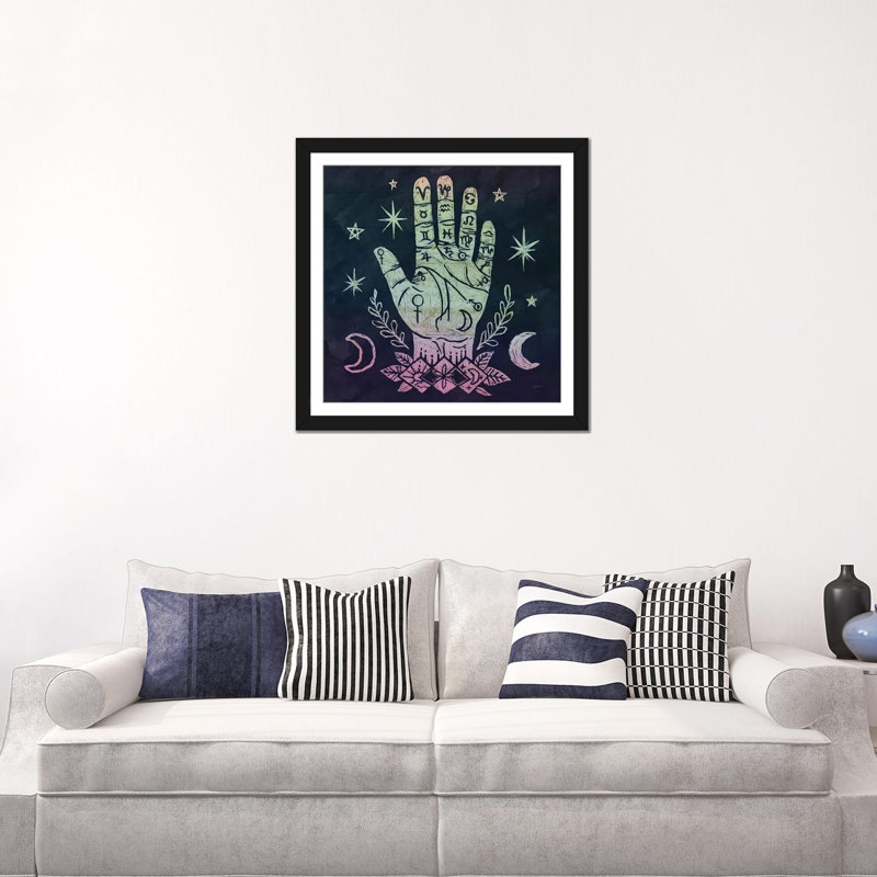 « mystical halloween bijoux i », impression sur toile, H 24 po x l 24 po x P 1 po, Papier d'art encadré noir, Blanc