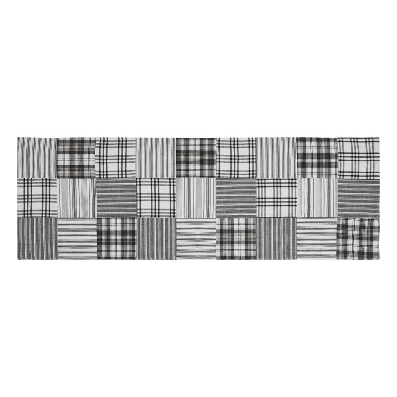 Sawyer Mill Black Runner Quilted 12x36, 24" x 8"