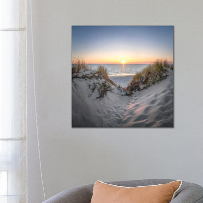 Dune Landscape At Sunset, North Sea Coast 1 Piece Wrapped Canvas Wall Art