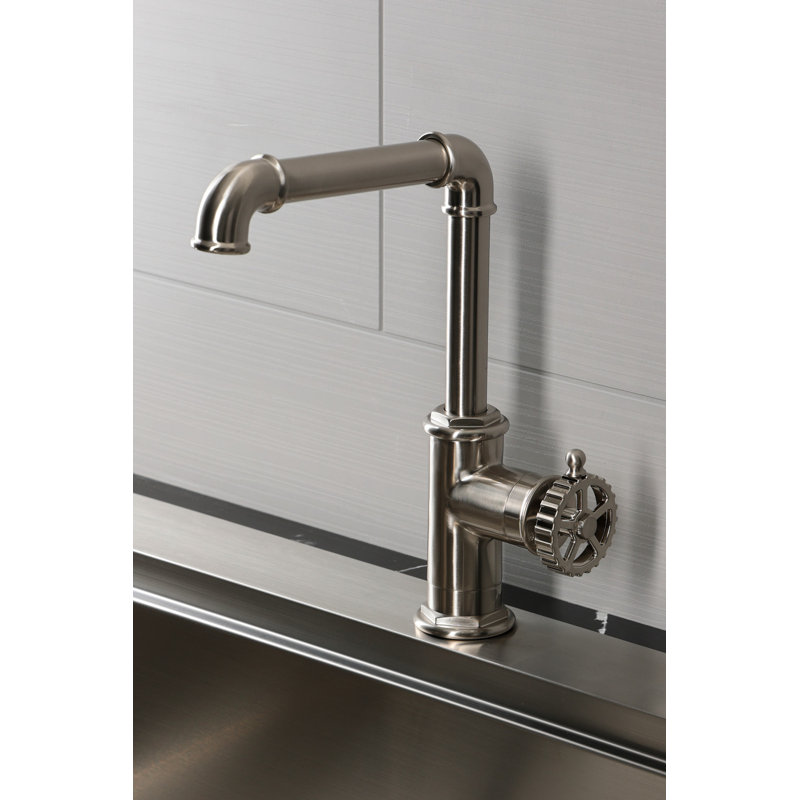 Kingston Brass Fuller One-Handle 1-Hole Deck Mount Bar Faucet, Brushed Nickel