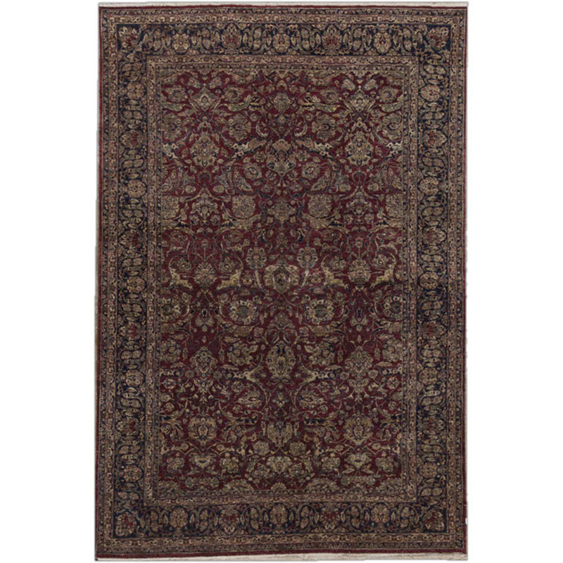 Tapis oriental en laine noué à la main en rouge / brun