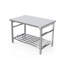 Table de préparation en acier inoxydable de 48 po x 30 po NSF, table de travail pliante commerciale avec tablette inférieure, capacité de 500 + 420 lb, sans assemblage, portable pour la cuisine de restaurant, le camion de nourriture, le camping et la maison