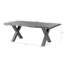 Freeform Acacia Solid Wood Top Metal Base Dining Table-102904374-102904378-102904380