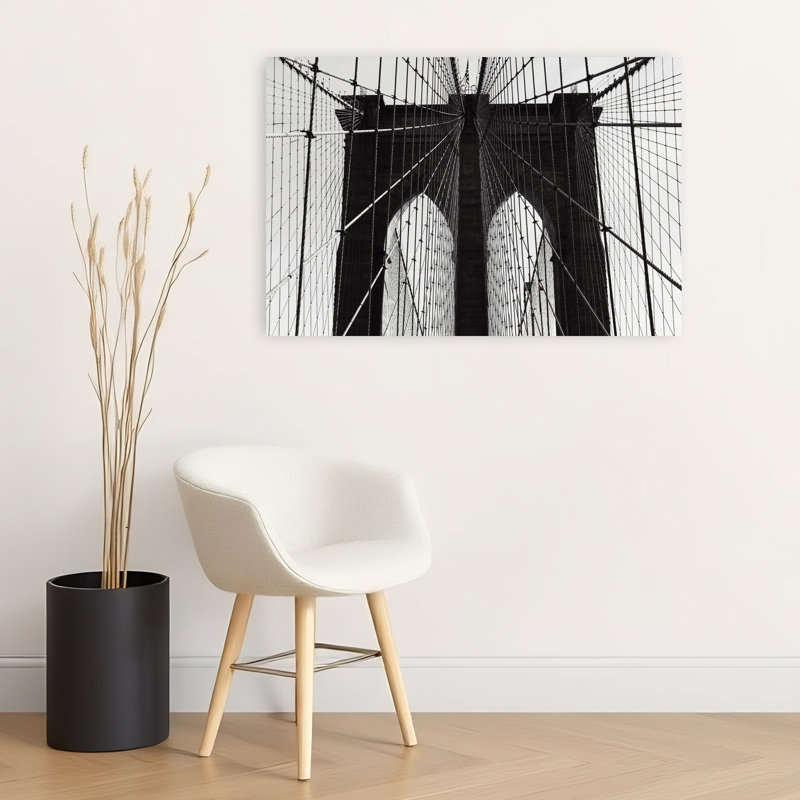 Impression d'art mural abstrait sans titre représentant une architecture urbaine contemporaine, H 24 po x l 36 po