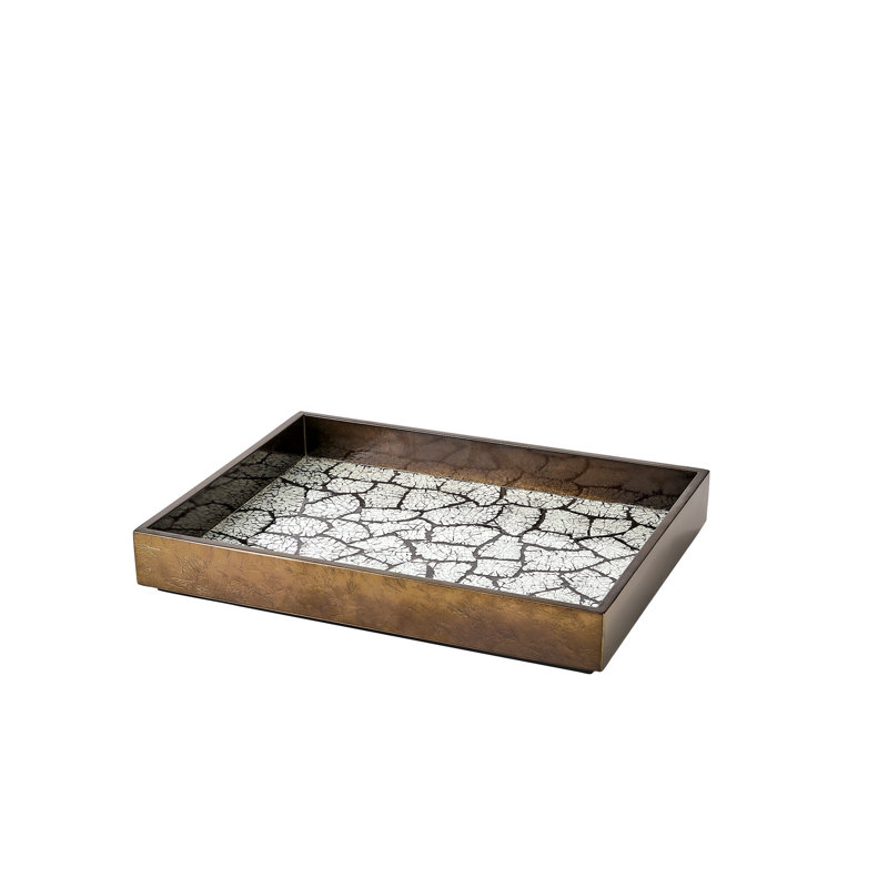 Eggshell Tray-Antique Gold Leaf-Sm, 2.25"H x 18"W x 14"D
