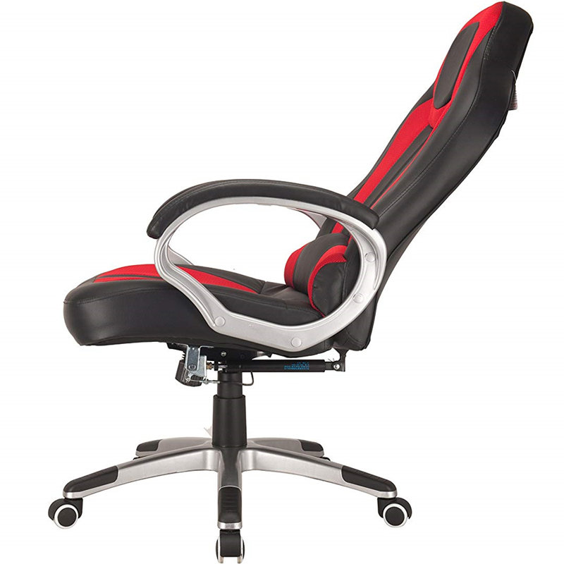 17 Stories Asly Faux Leather Swiveling PC & Racing Game Chair, Black/Red