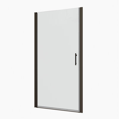 1 3/8" Adjustment,Universal Pivot Shower Door, Open Outside, With 1/4" Tempered Glass Finish