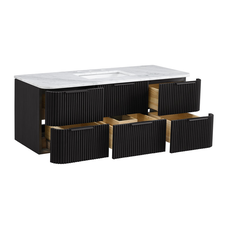 Kensington Floating Vanity 48" Single Vanity, Black