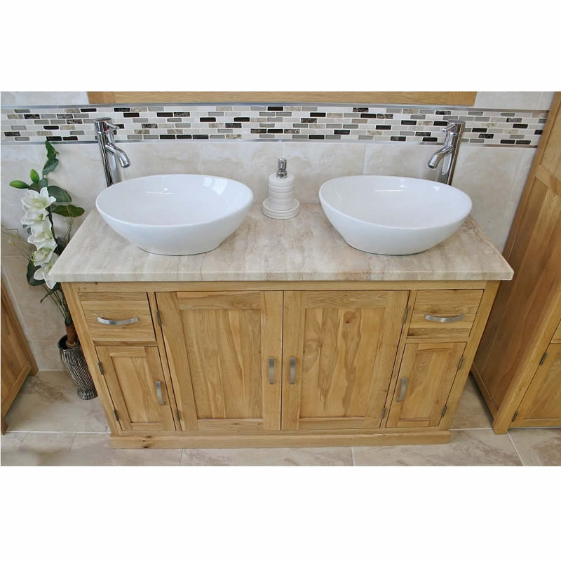 Delk 1230 mm Freestanding Double Vanity with Vessel Ceramic Basin