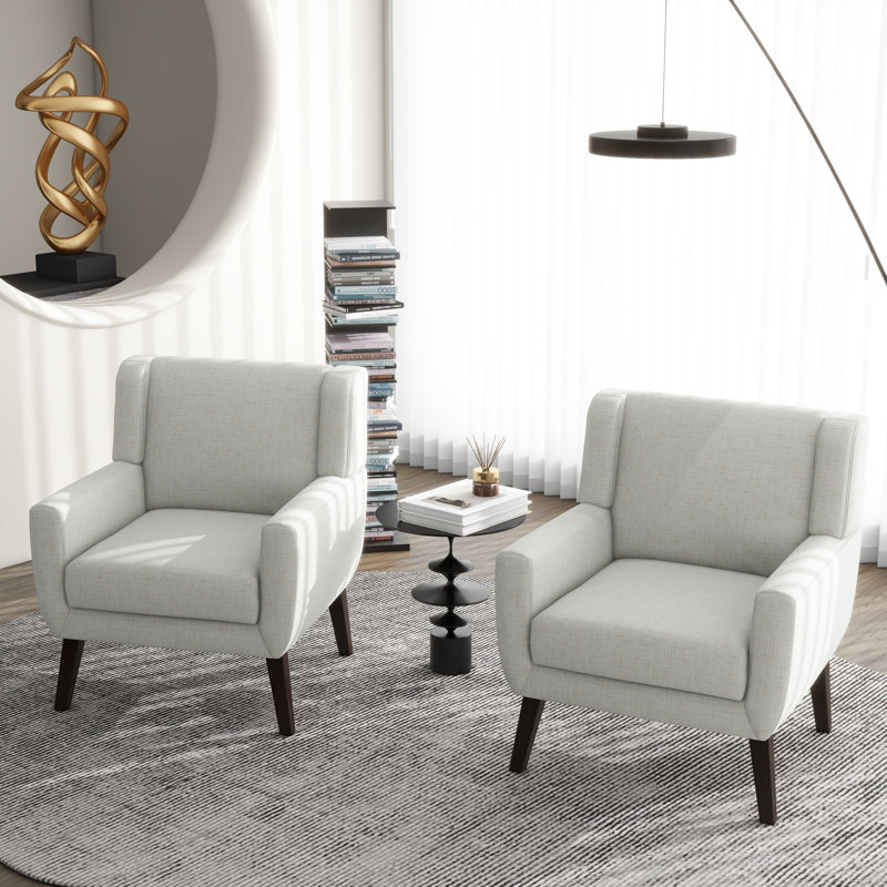 Fauteuil Jaqueze, Mélange de polyester beige / lin