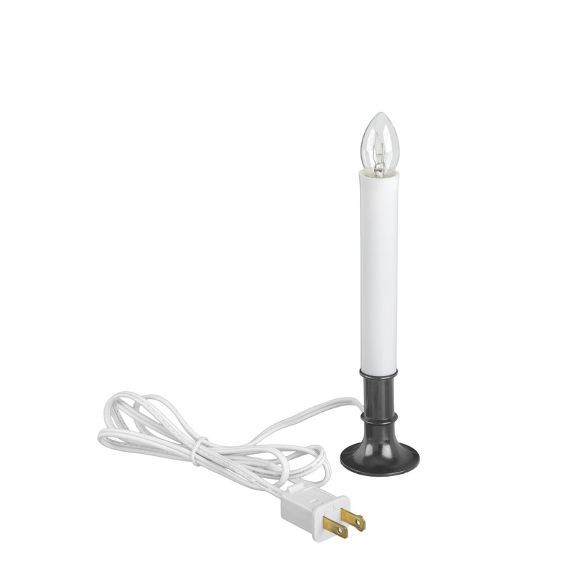 Unscented Flameless Taper Candle with Plastic Holder