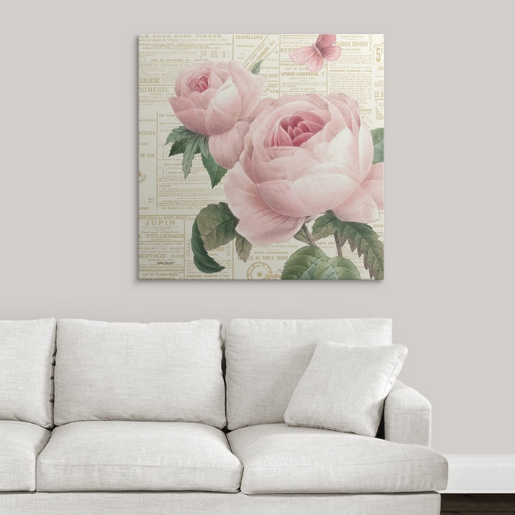 «Roses in Paris VI» par Katie pertiet, impression, H 35 po x l 35 po x P 1,5 po, Toile