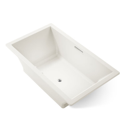 Underscore Rectangle 72" x 42" Heated Bubblemassage Air Bath with Bask, Centre Drain