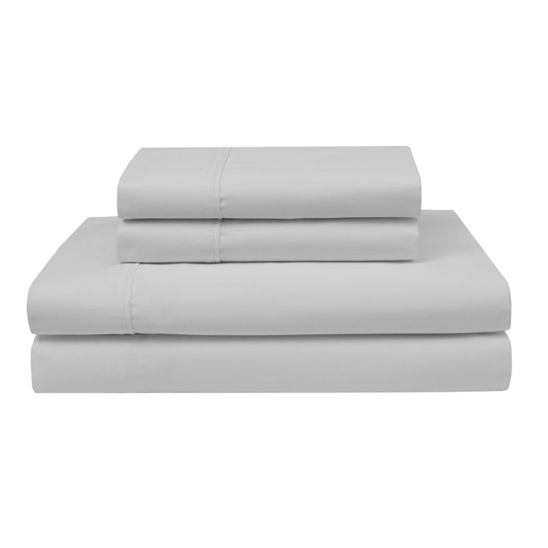 Amsterdam 100% Cotton Sateen Sheet Set, White, Queen