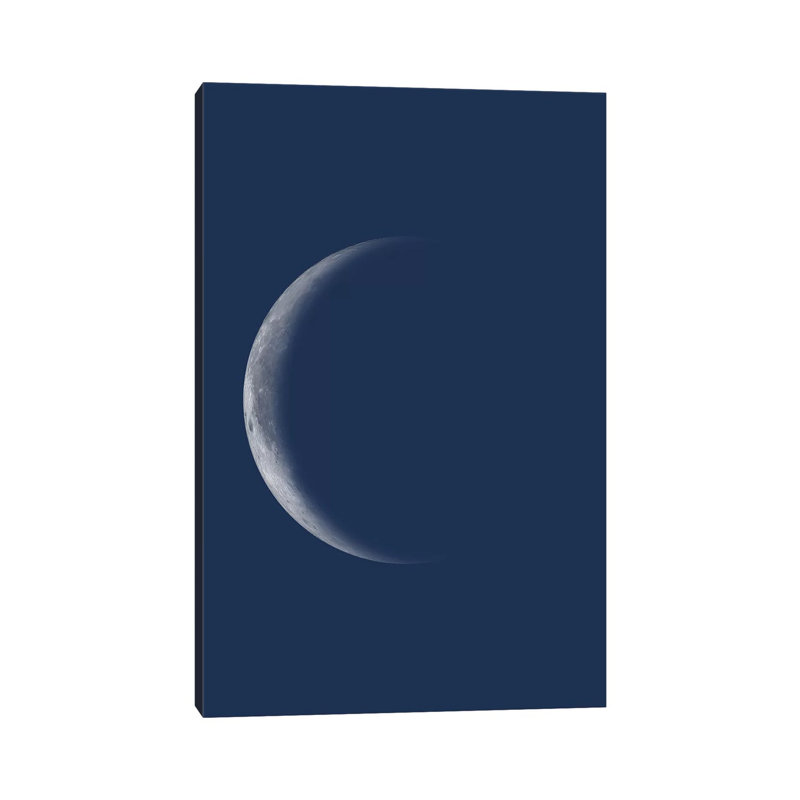 «Waning Crescent Moon - Blue» par GetYourNerdOn, impression sur toile tendue, H 40 po x l 26 po x P 1,5 po