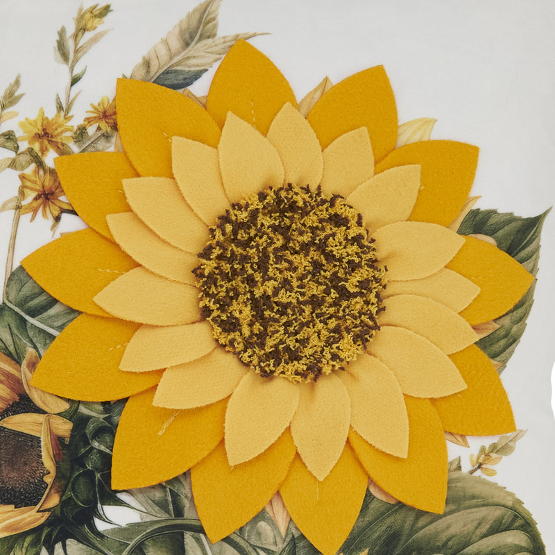Coussin en tournesol brillant, Polyester