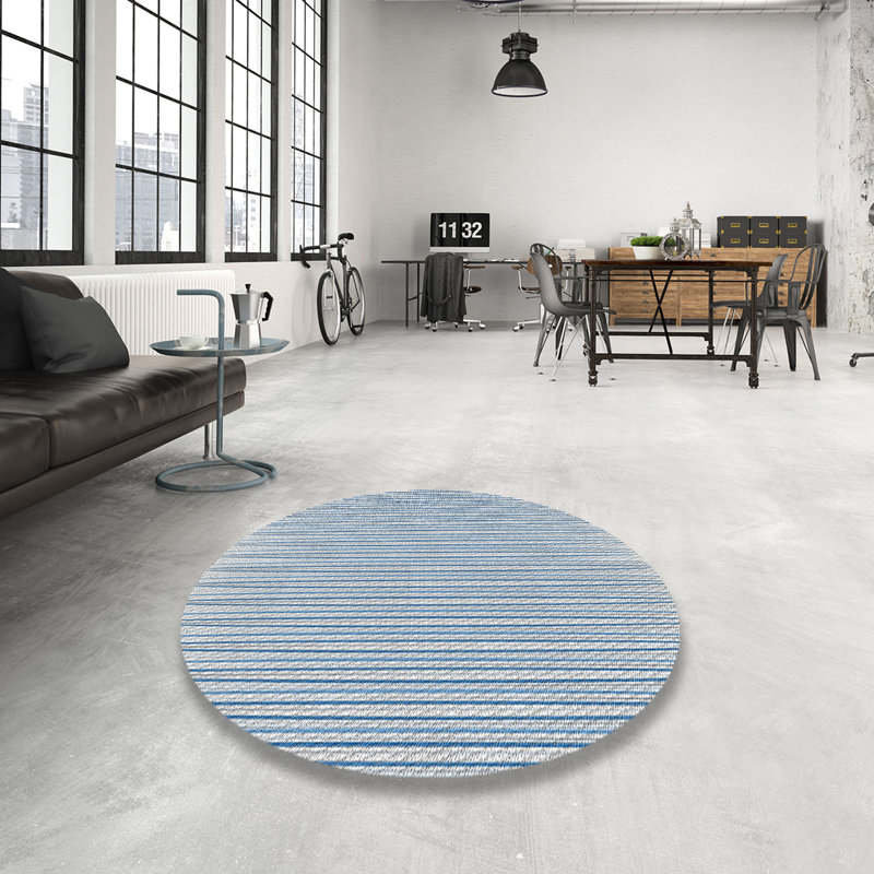 Striped Indoor Rug, Round 3'
