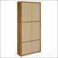Vitrine à 4 tablettes Idaho Mango avec finition en bois naturel, parfaite pour le rangement organisé et la présentation élégante dans n'importe quelle pièce-809241808