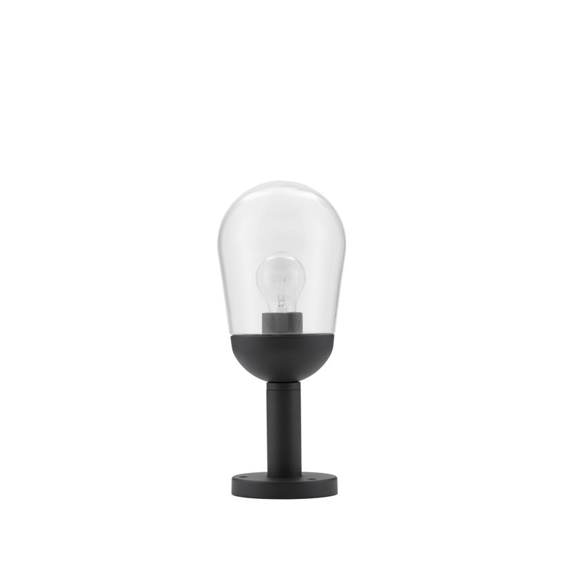 Dark Grey Metal Bollard Light, 37cm H x 15cm W x 15cm D