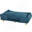 Sofa surélevé pour animaux de compagnie avec coussin confortable, pattes en pin, bleu foncé