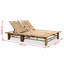 Chaise longue simple en bambou inclinable 80 po