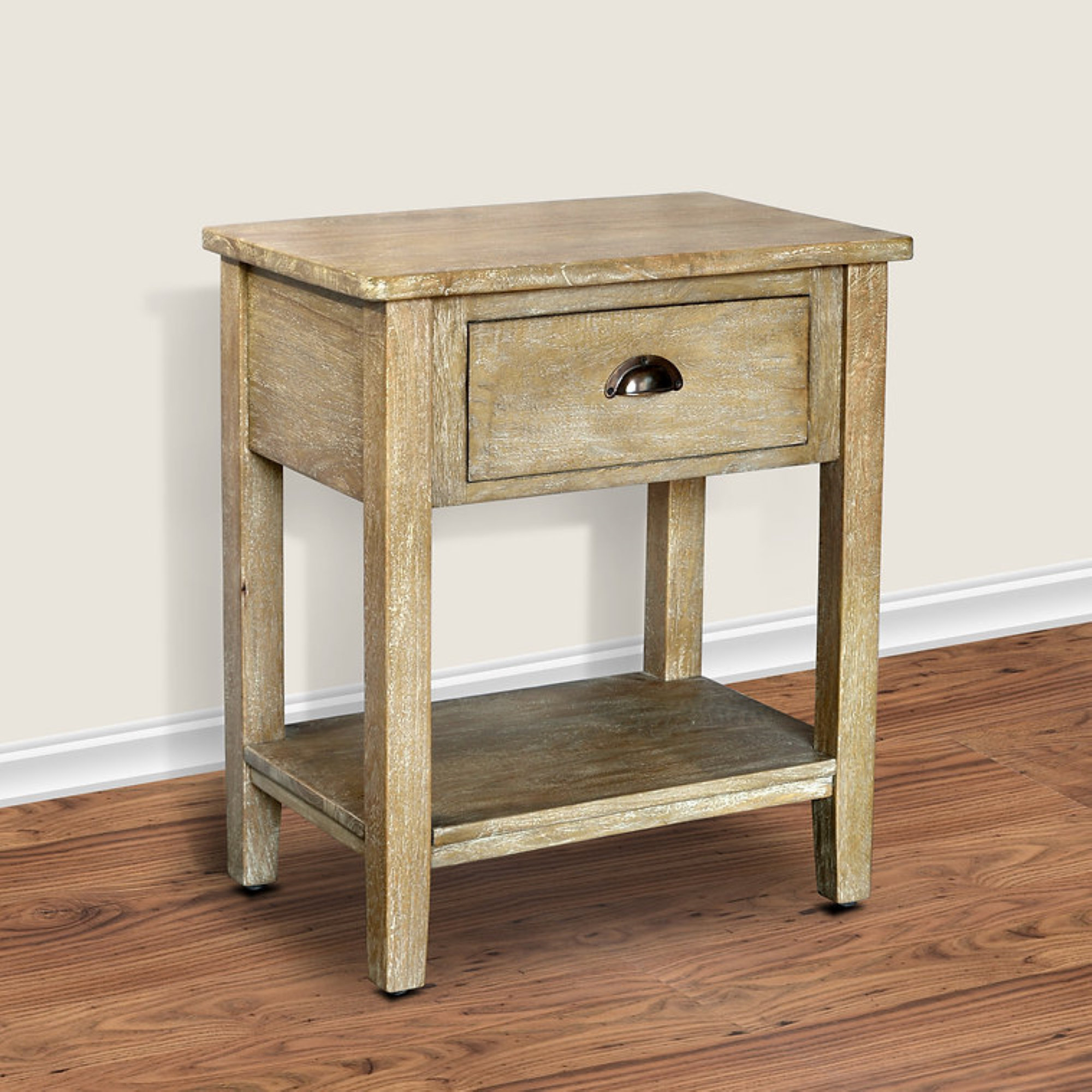 Gracie Oaks Bazil Solid Wood Nightstand | Wayfair