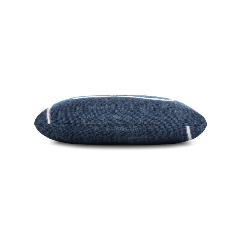 Instinct Square Indoor/Outdoor Pillow Cover & Insert, Denim, 2 Piece Set, Rectangular 12" H x 20" W