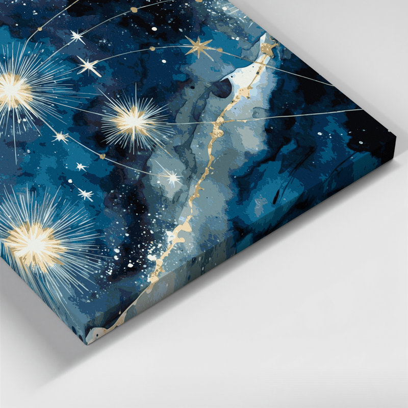 «Space Orion constellation», art mural sur toile grise, H 12 po x l 18 po