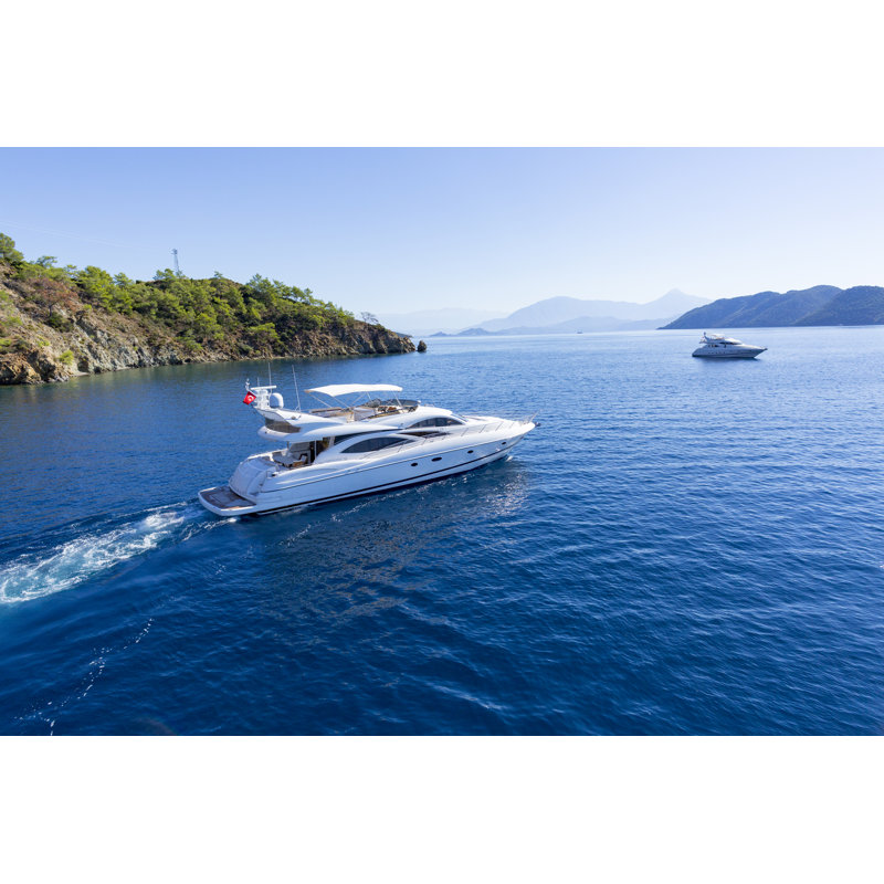 Yacht Sailing On Sea by Explora_2005 - Wrapped Canvas Print, 30cm H x 46cm W