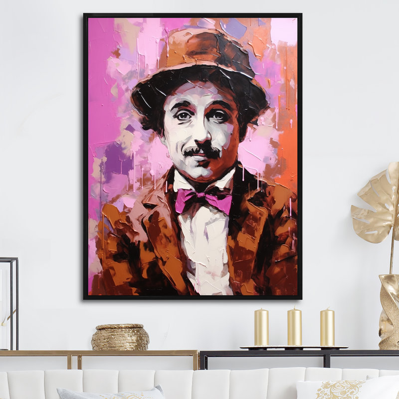 Chocolat Chaplin I - célébrités, impressions sur toile_105724, Cadre flottant noir, H 32 po x l 16 po x P 1 po