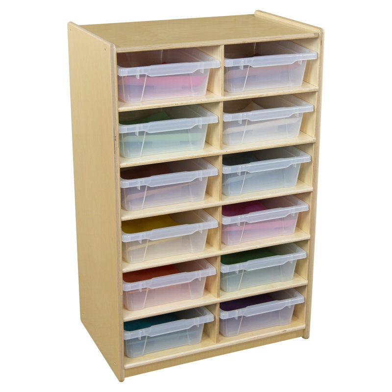 (12) 5" Letter Tray Storage Unit, Clear